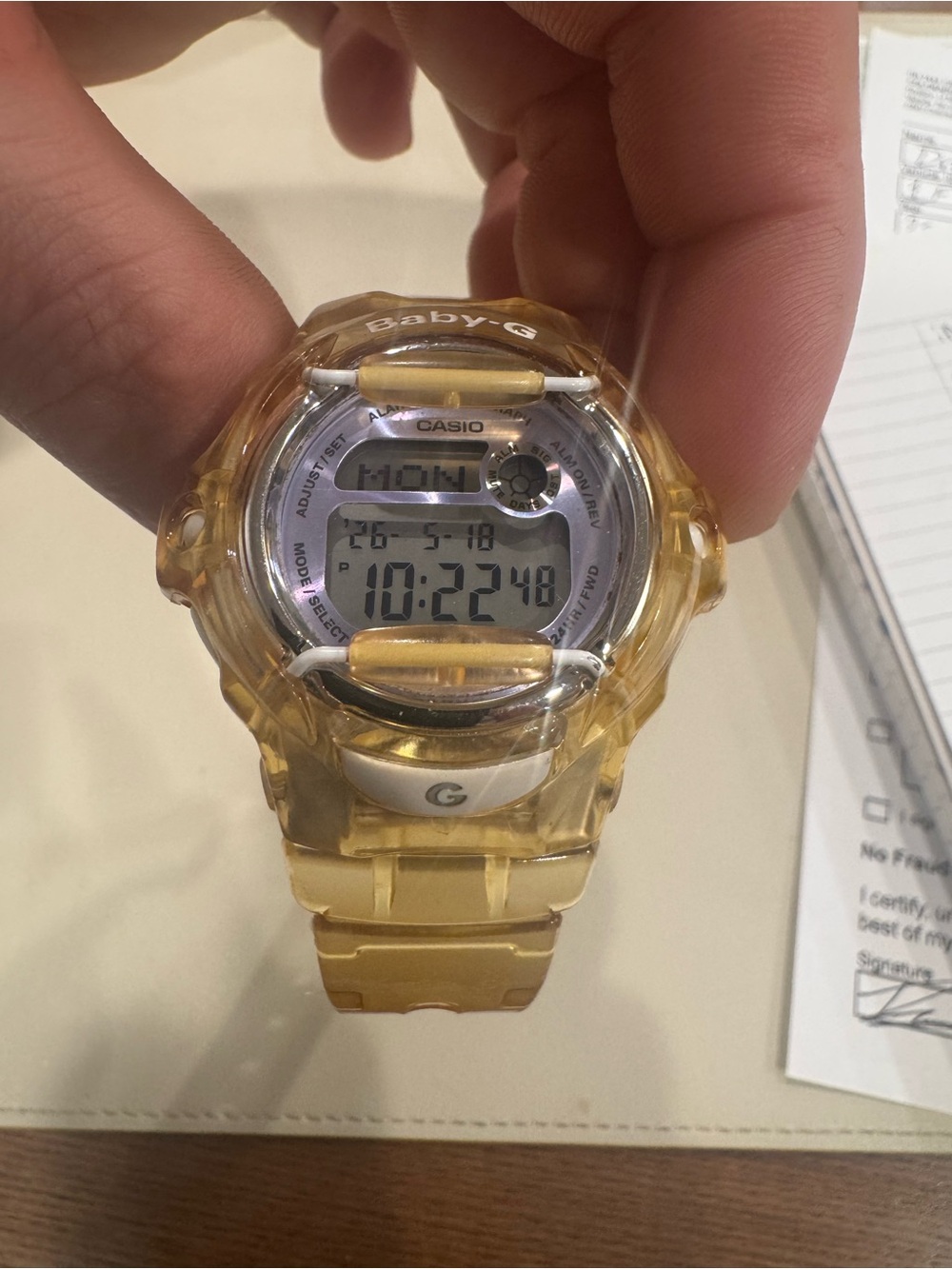 Casio Baby-G Transparent Yellow Digital Sports Watch